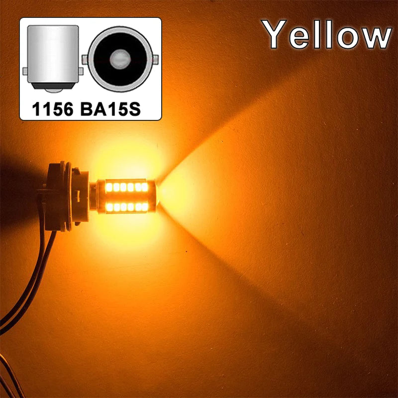 2/4/8 PCS PY21W P21/5W 1156 Ba15s 1157 Bay15d LED Bulbs Turn Signal Light 12V 33SMD 7000K White Car Brake Reverse Parking Lamps