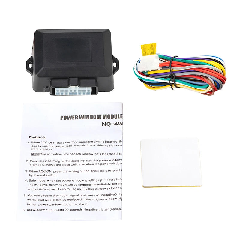 Hippcron Car Power Window Closer For 4 Doors Auto Intelligent Close Windows Remotely Module Alarm System