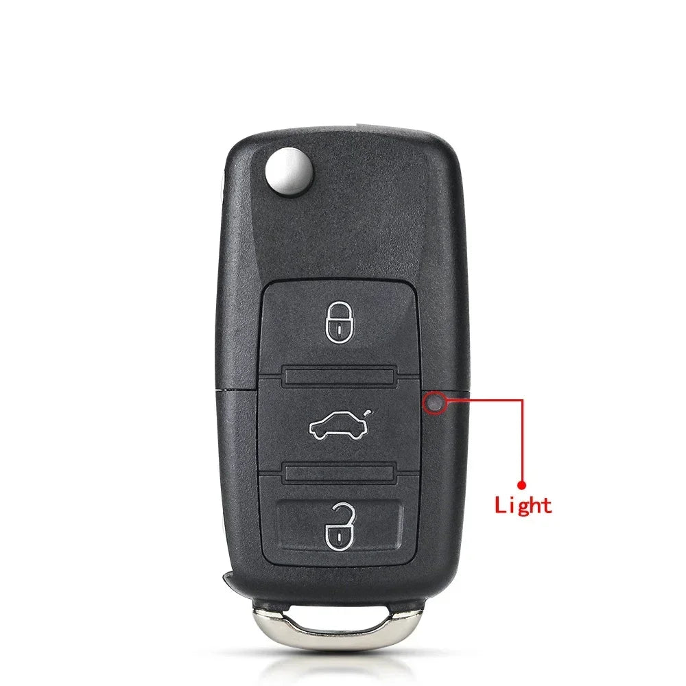 KEYYOU 5pcs 2/3/4 Buttons Folding Car Remote Key Shell Case Fob For VW Passat Polo Golf Touran Bora Ibiza Leon Octavia Fabia