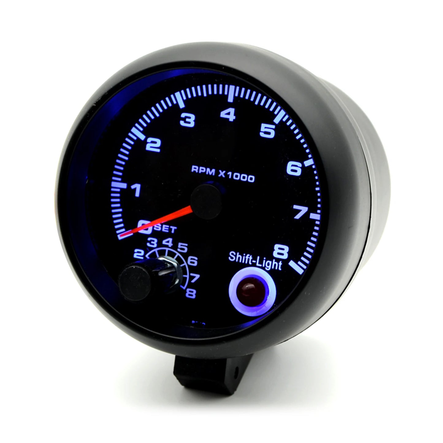 3.75inch Car Universal Black Tachometer Gauge Blue Interior light 0-8000 RPM For 8 7 6 5 4 3 2 1Cylinder Gasoline Vehicles