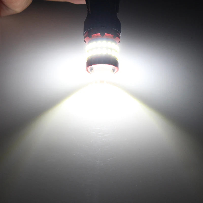 BMTxms 2PCS T25 3157 P27/5W LED Canbus Stop Brake Red Light P27W LED Lamp Bulb Reverse Backup Daytime Running White Signal Light