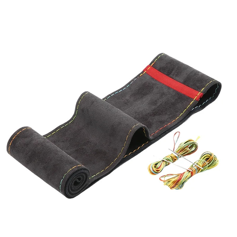 DIY Suede Hand-Stitched With Thread Needle Car Steering Wheel Cover For Ford Focus 2 3 4 5 Mondeo MK2 MK3 MK4 MK7 Fiesta Fusion