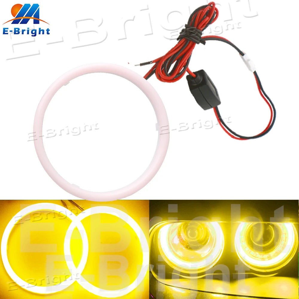 1X Angel Eyes Halo Ring COB Led Car Motorcycle Scooter Headlight Decorative Fog Width Light 12V 24V White Red Blue Green Amber
