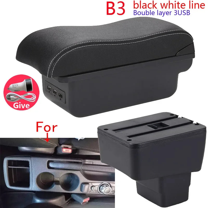 For MAZDA CX-3 Armrest For Mazda 2 Skyactiv Version cx3 Car Armrest Box Storage Box Curved Surface leather Simple installation