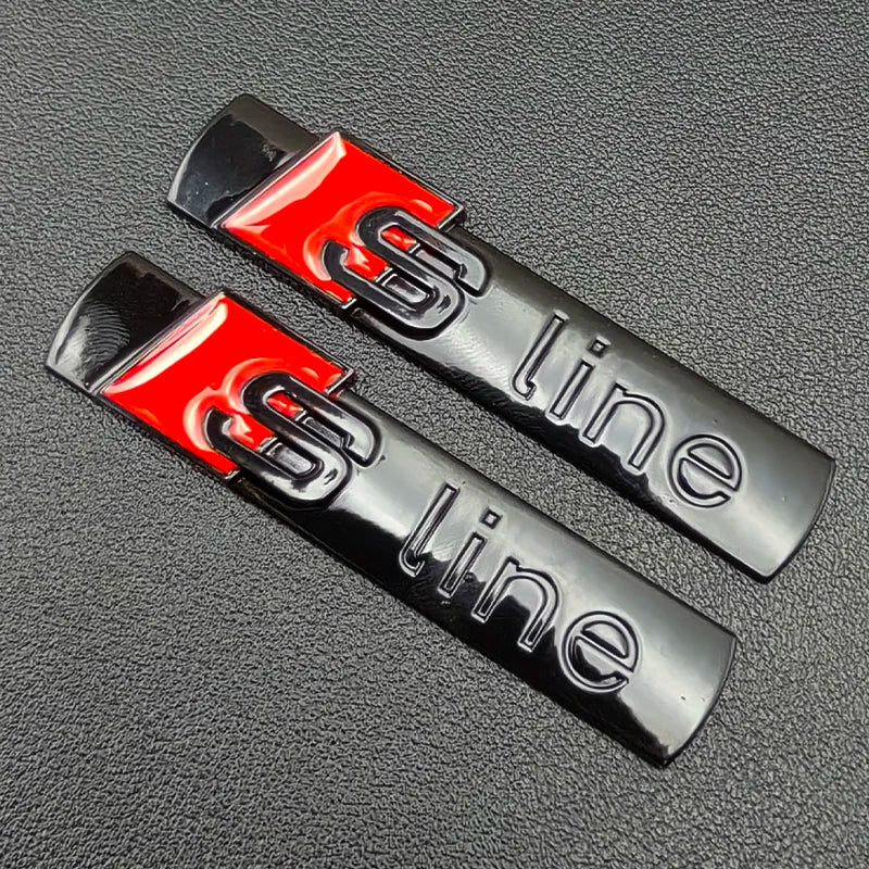 2pcs 3D Metal Sline Logo S LINE Emblem Car Fender Badge Sticker For Audi A1 A2 A3 A4 A5 A6 A7 Q2 Q3 Q5 Q7 SQ5 RS5 TT Accessories