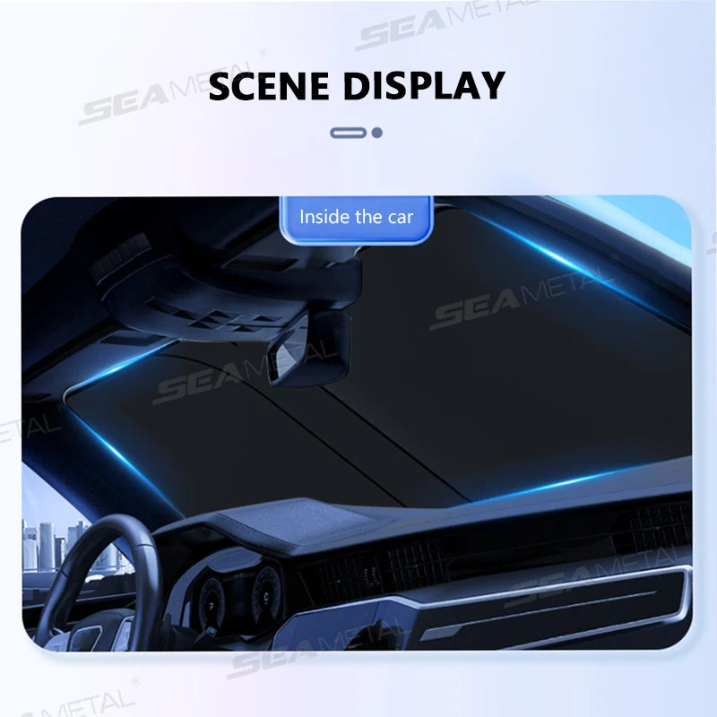 SEAMETAL Car Windshield Sun Shade Cover Foldable Front Window Sun Visor Blocks UV Refletive Car Parasol Sunshade Protector Cover