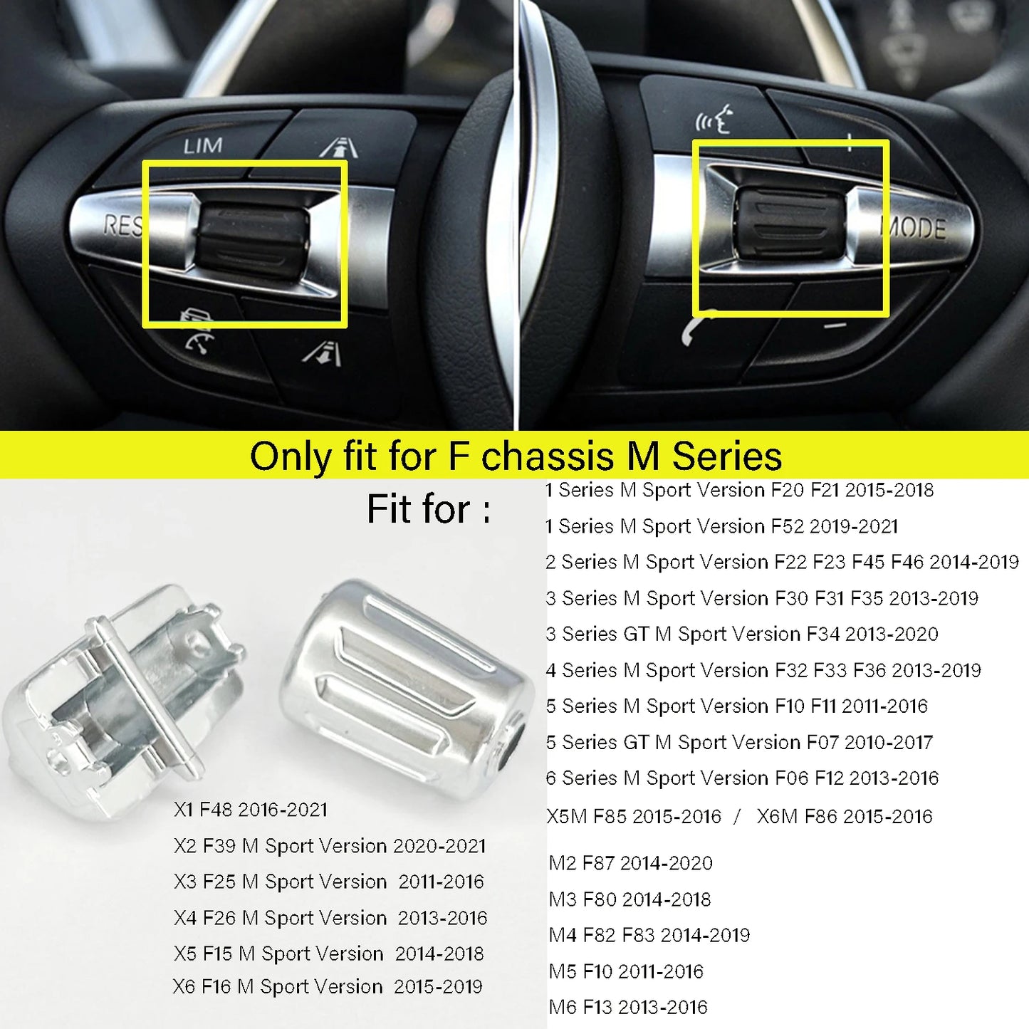 Black Car Multi-function Steering Wheel Control Knob Button For BMW 3 4 5 GT 6 7 Series F30 F35 F34 F36 F10 F11 F12 F07 F01 F02