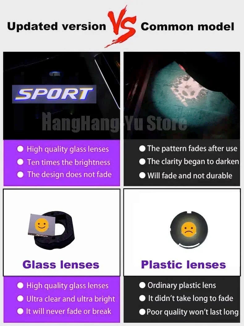 LED Car Door Light Laser Projector Shadow Light Welcome Courtesy Lamp For 2020-2023 Toyota Supra GR Sport Fifth Generation Glass