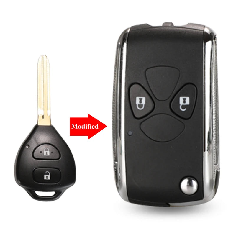 jinyuqin 2/3/4 Buttons Updated Flip Remote Key Case For Toyota Avlon Crown Corolla Camry RAV4 Reiz Yaris Prado Key Shell Toy43