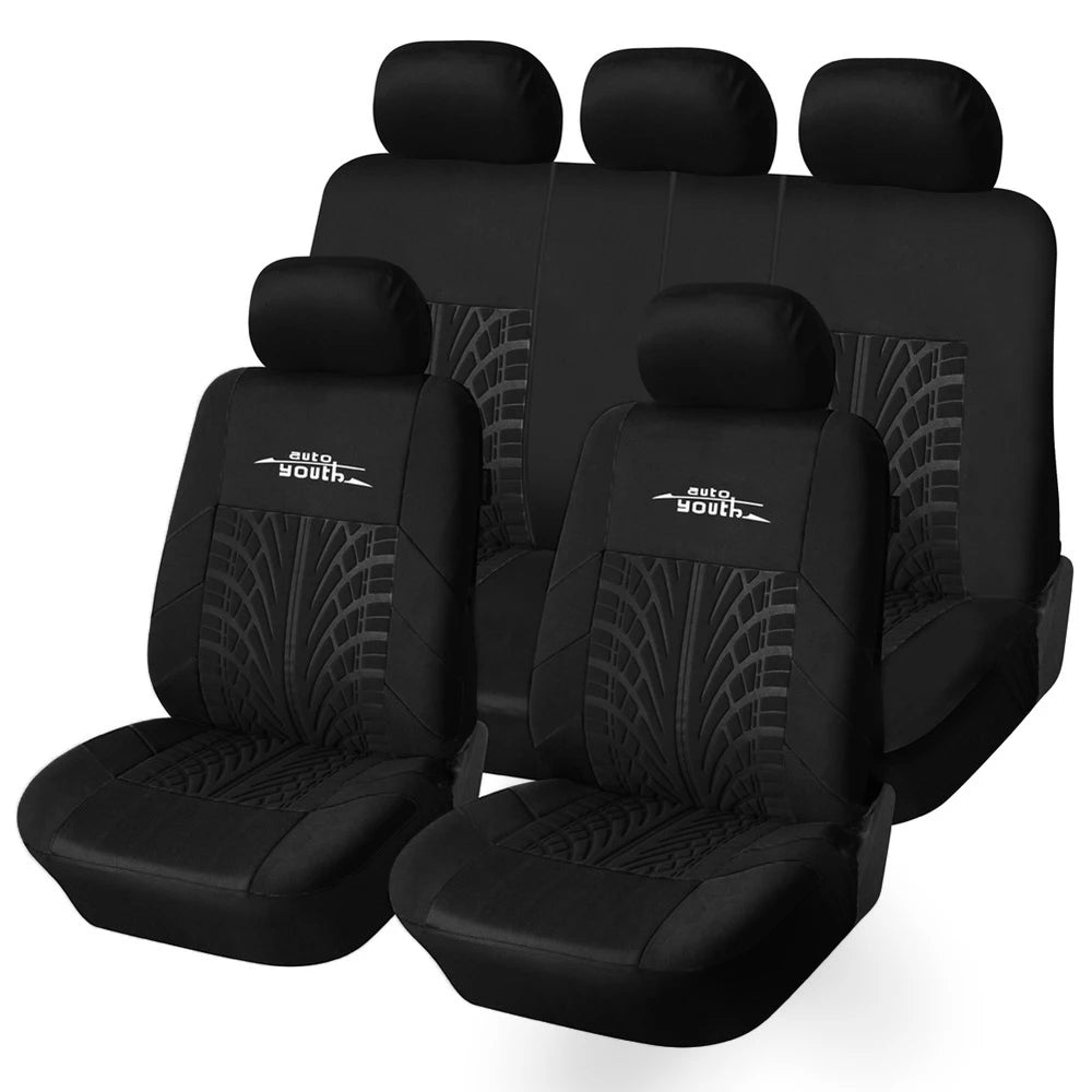 Universal Orange 9pcs Car Seat Covers Auto Protect Covers Automotive Seat Covers for Kalina Grantar Lada Priora Renault Logan