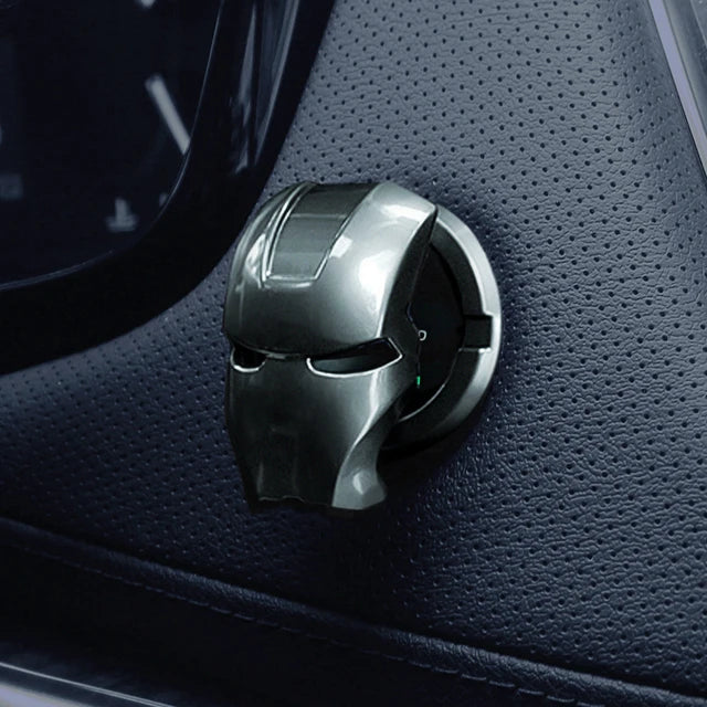 Spiderman Anime Figure Iron Man Car Interior Sticker Car Engine Ignition Start Switch Button Cover Trim Stickers Toys