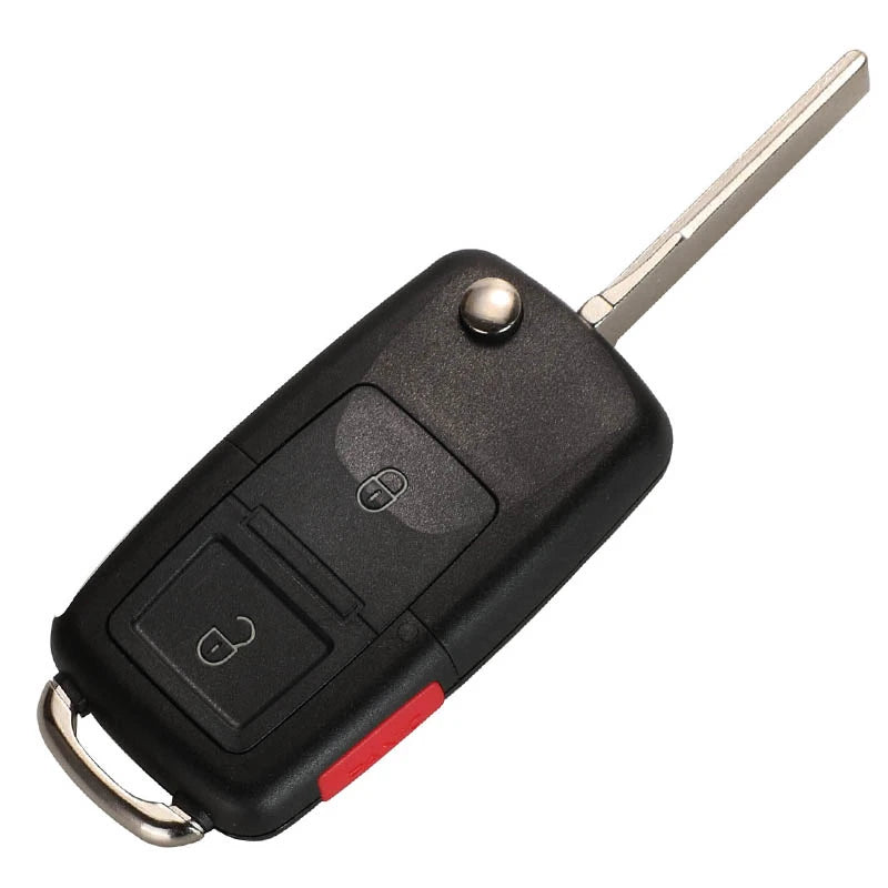 jingyuqin Uncut Blade 2/3/4 BTN Folding Flip Remote Key Fob Case Shell For VW Golf Passat Polo Jetta Touran Bora Sharan