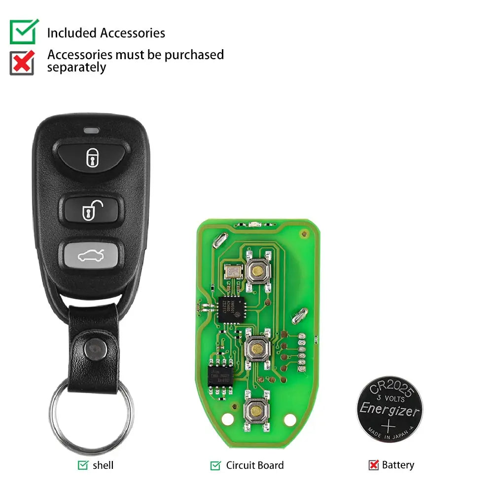 Xhorse XKHY00EN Wire Universal Remote Key for Hyundai Style 3 Buttons 1 Piece