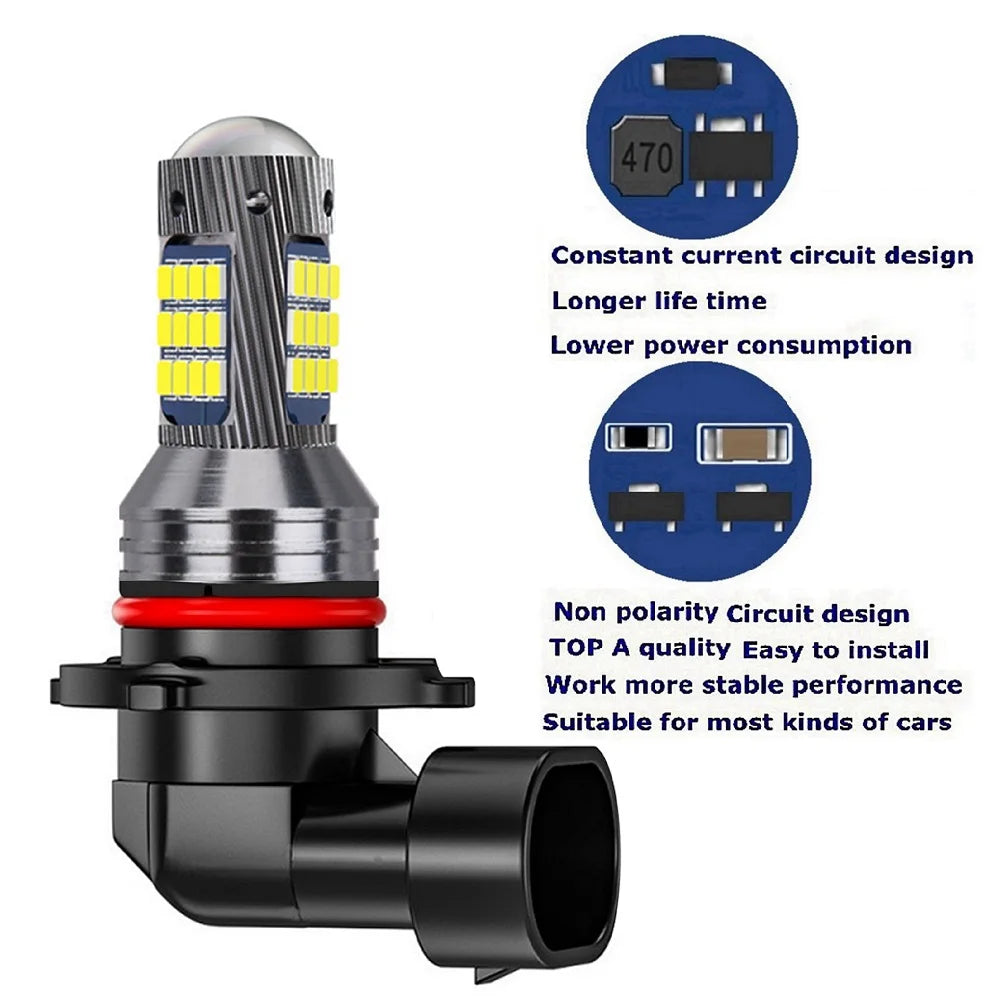 2Pcs H1 H3 H11 H8 9006 HB4 881 880 H27 2016 LED Bulbs Auto Anti Fog Lamps Car Driving Running Lights Foglamps 6000K White 12V