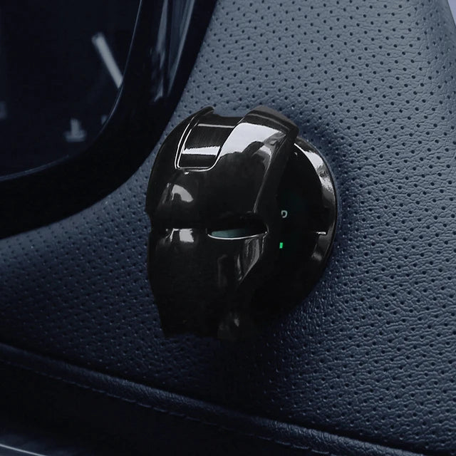 Spiderman Anime Figure Iron Man Car Interior Sticker Car Engine Ignition Start Switch Button Cover Trim Stickers Toys