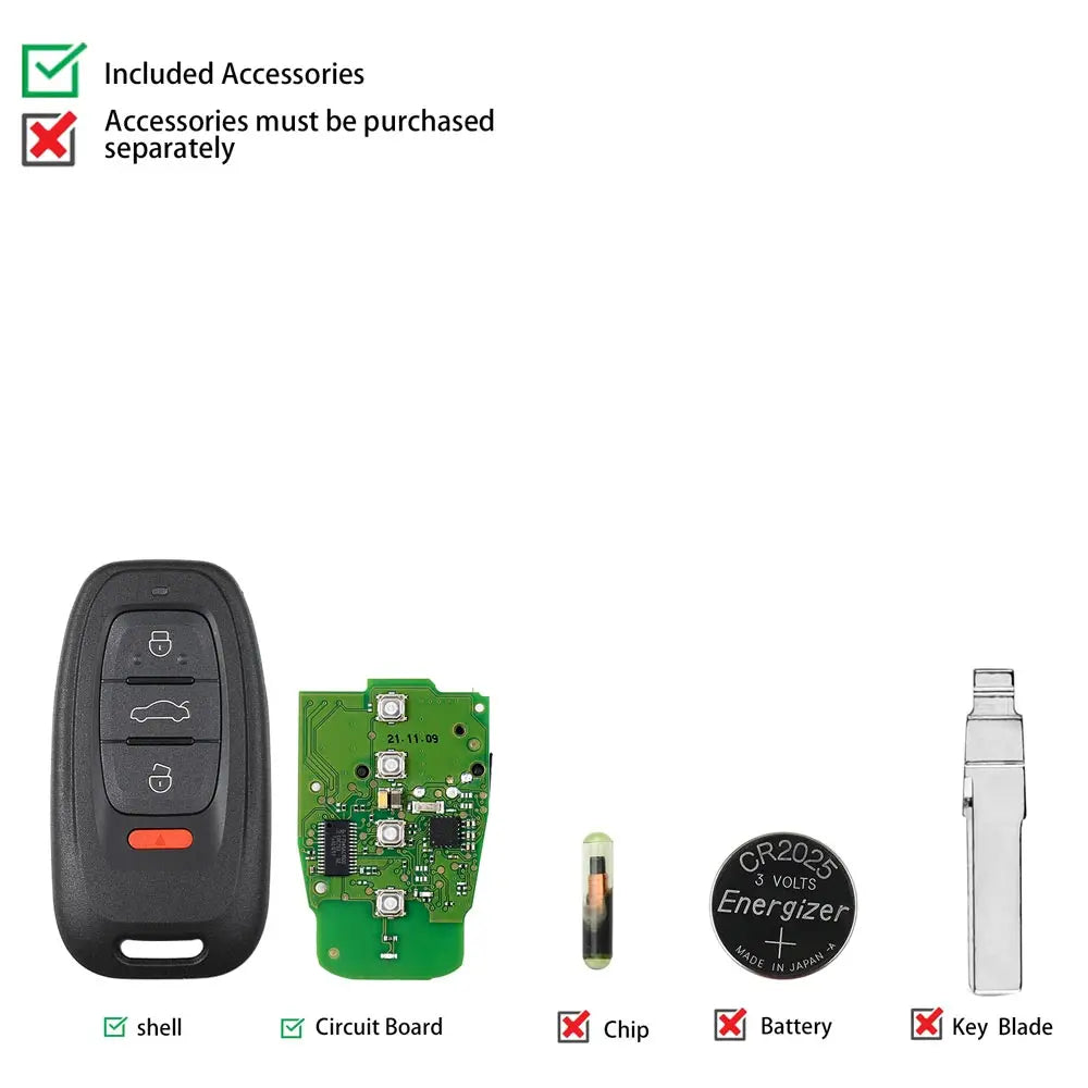 Xhorse VVDI XSADJ1GL 754J Smart Key For Audi A6L Q5 A4L A8L 315MHZ/433MHZ/868MHZ Work With VVDI BCM2 Adapter