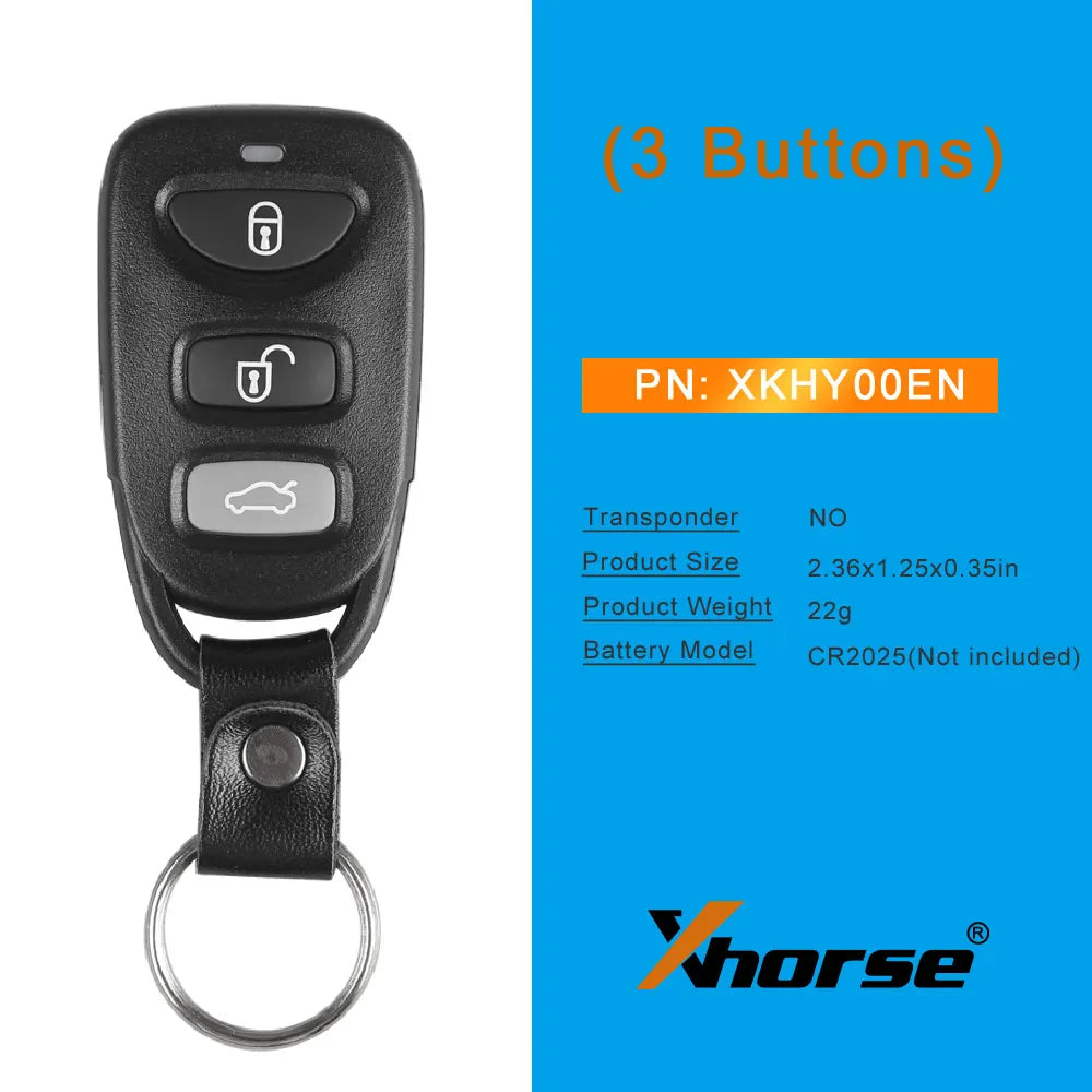 Xhorse XKHY00EN Wire Universal Remote Key for Hyundai Style 3 Buttons 1 Piece