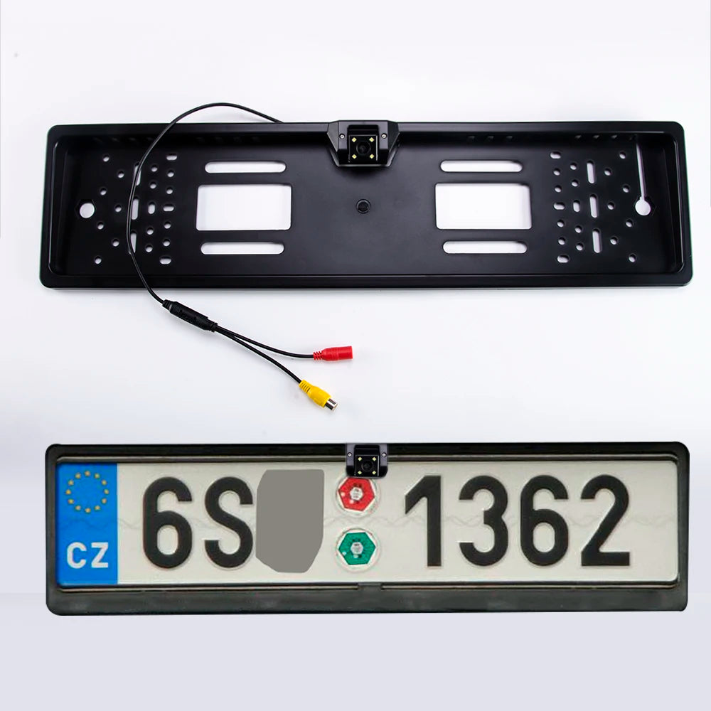 Car Plate Camera Rear View Wireless EU European License Frame Waterproof Night Vision Reverse Backup Camera 4 LED Or 8 LED light