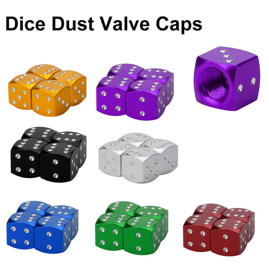 12 * 12 * 12mm 4pc Dice Dust Valve Car Motorcycles Electric Car 80'S Novelty Fun Retro For All Kinds Of Car автомобильные товары