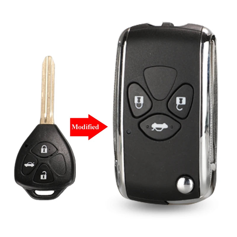 jinyuqin 2/3/4 Buttons Updated Flip Remote Key Case For Toyota Avlon Crown Corolla Camry RAV4 Reiz Yaris Prado Key Shell Toy43