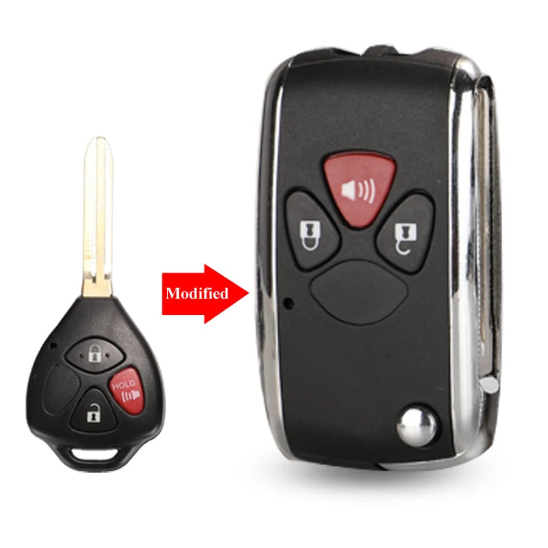 jinyuqin 2/3/4 Buttons Updated Flip Remote Key Case For Toyota Avlon Crown Corolla Camry RAV4 Reiz Yaris Prado Key Shell Toy43