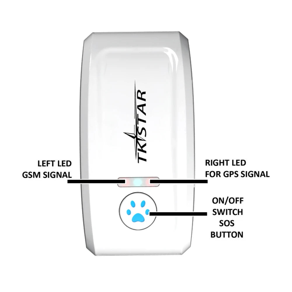 2G GSM GPS Tracker Pet TK909 GPS Locator TKSTAR Mini GPS Pets Tracker 2G GSM Best Dog GPS Tracker With Free APP Waterproof IP67