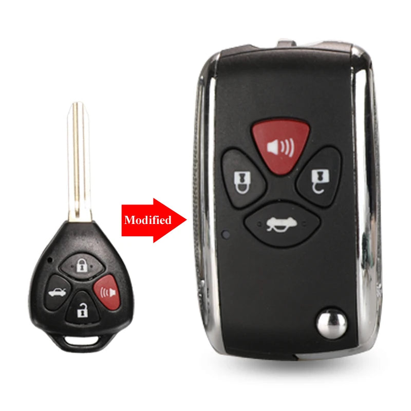 jinyuqin 2/3/4 Buttons Updated Flip Remote Key Case For Toyota Avlon Crown Corolla Camry RAV4 Reiz Yaris Prado Key Shell Toy43