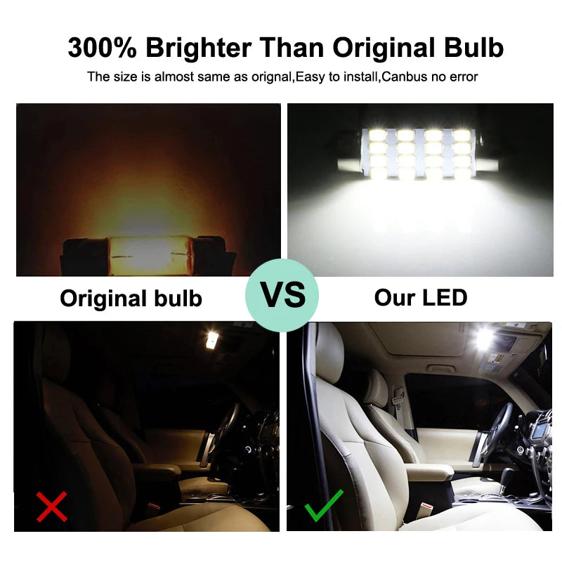 Canbus LED Interior Light Bulb Kit For Skoda Fabia MK1 6Y 1999 2000 2001 2002 2003 2004 2005 2006 2007 Car Reading Trunk Lamp