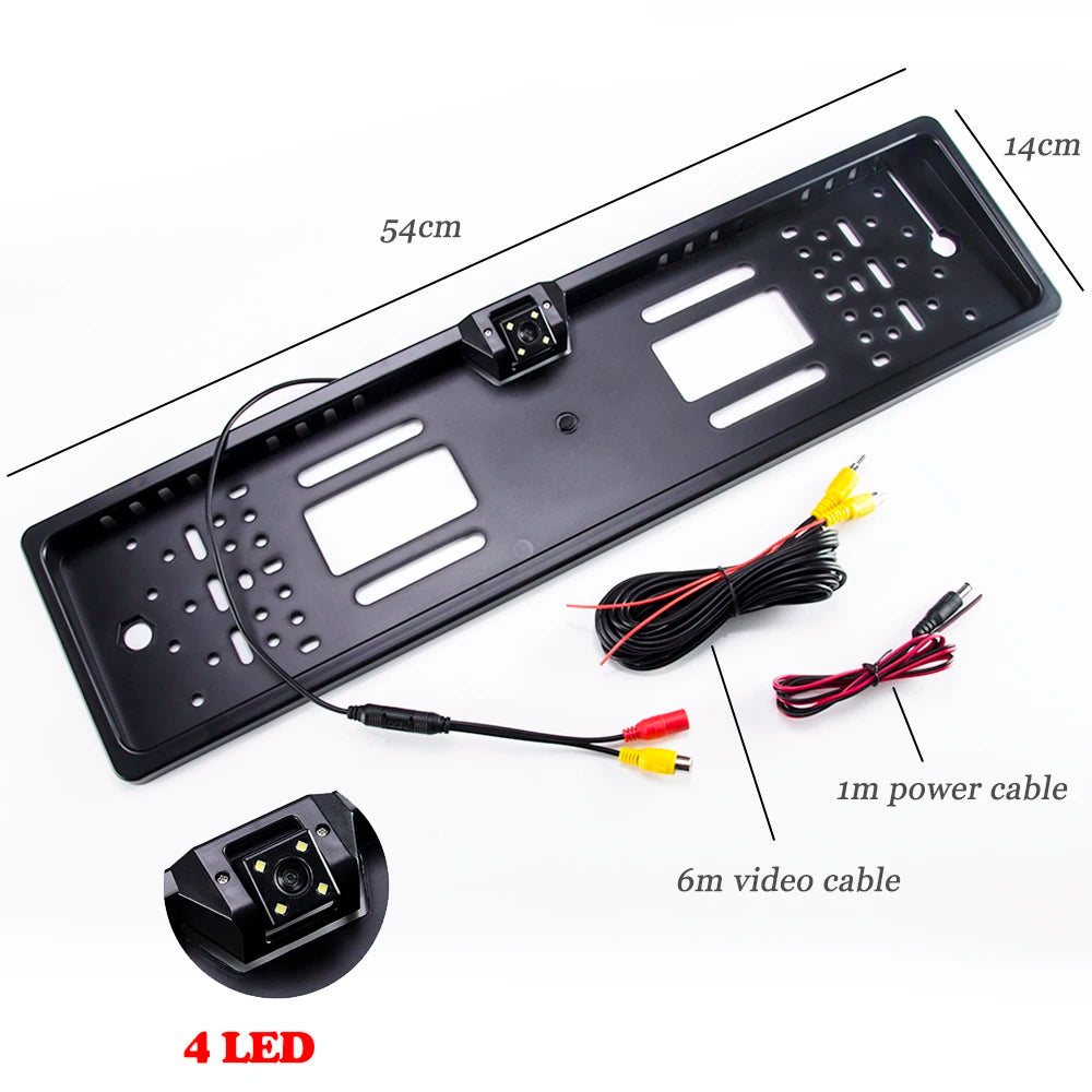 Car Plate Camera Rear View Wireless EU European License Frame Waterproof Night Vision Reverse Backup Camera 4 LED Or 8 LED light