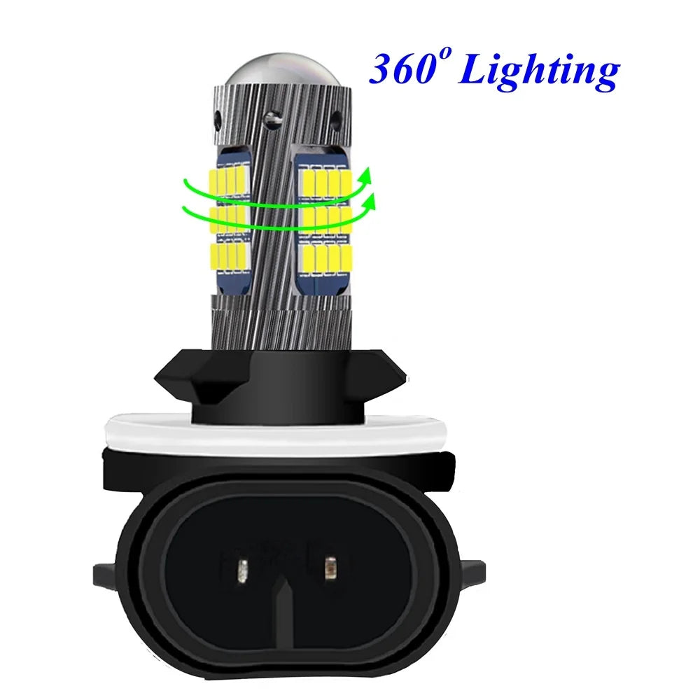 2Pcs H1 H3 H11 H8 9006 HB4 881 880 H27 2016 LED Bulbs Auto Anti Fog Lamps Car Driving Running Lights Foglamps 6000K White 12V