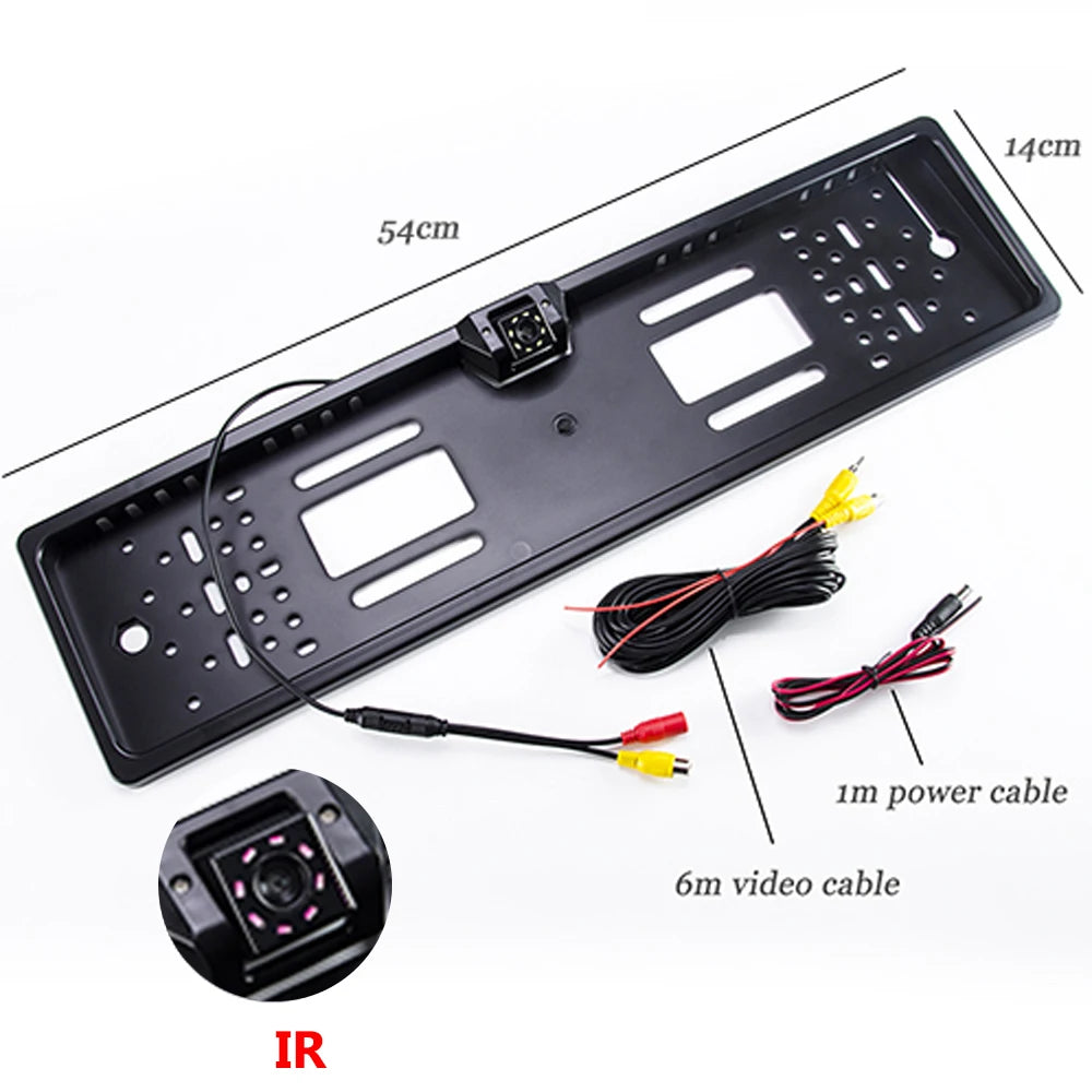 Car Plate Camera Rear View Wireless EU European License Frame Waterproof Night Vision Reverse Backup Camera 4 LED Or 8 LED light