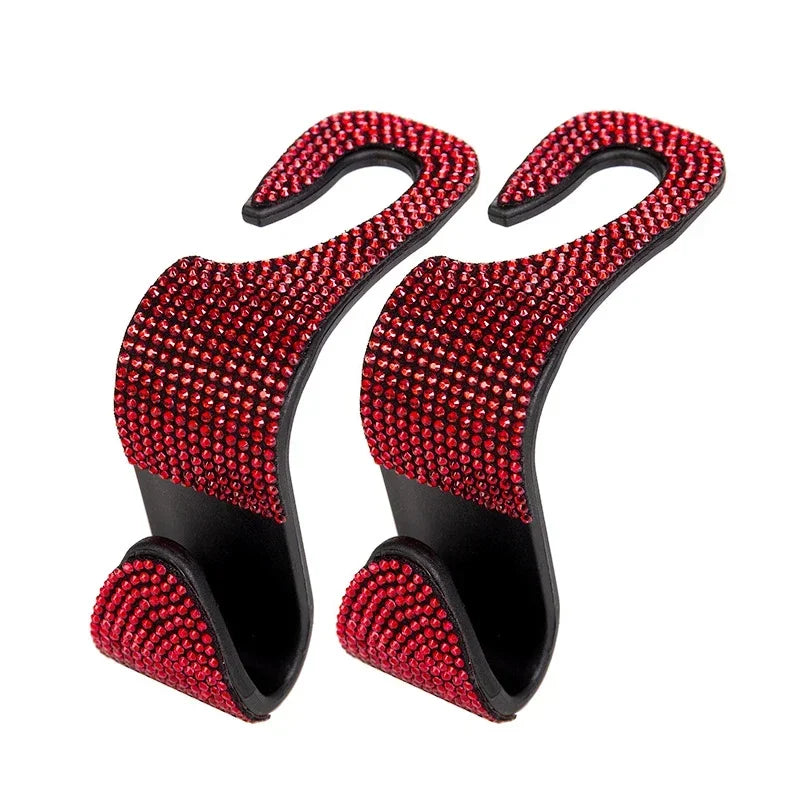 Multifunction Portable Rhinestone Car Seat Back Hook Headrest Storage Holder Hanging Bag Organizer Auto Interior Accessories
