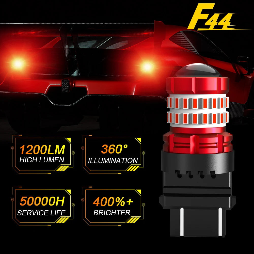 BMTxms 2PCS T25 3157 P27/5W LED Canbus Stop Brake Red Light P27W LED Lamp Bulb Reverse Backup Daytime Running White Signal Light
