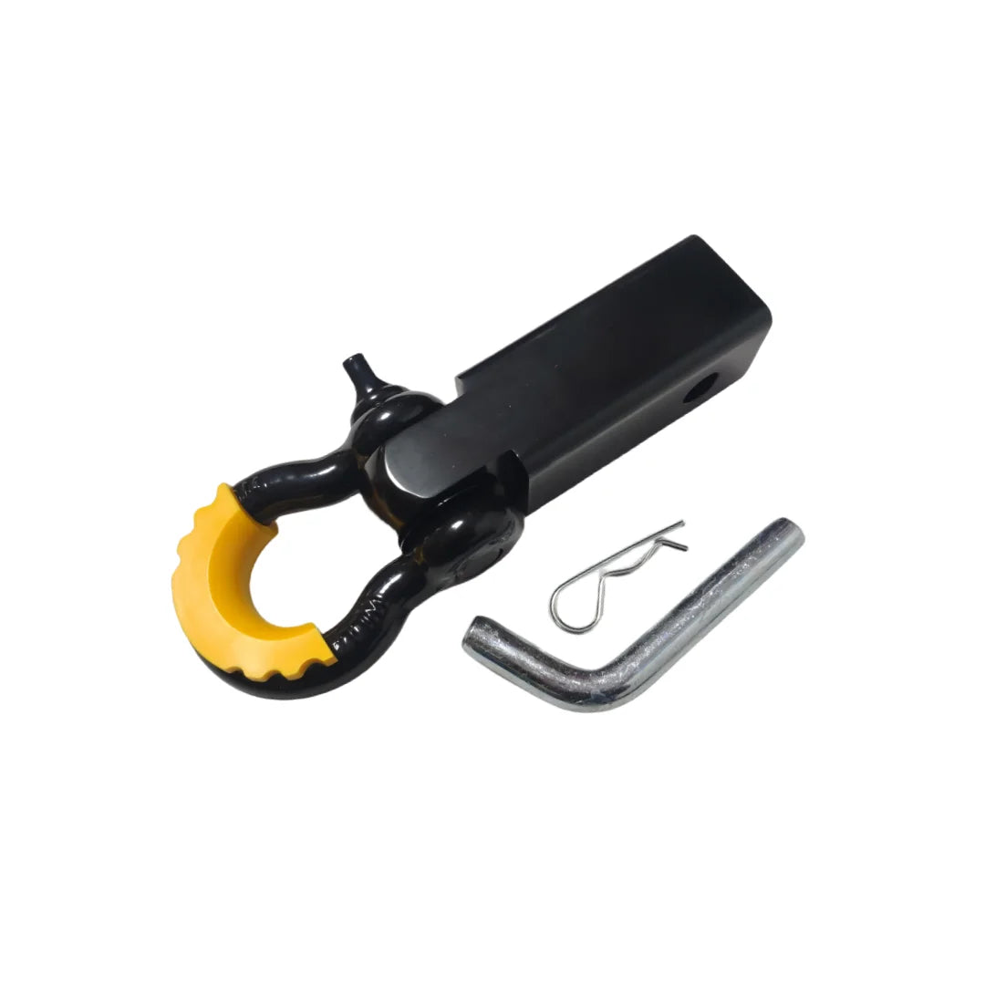 18000 Lbs 2 inch Shackle   Receiver trailer hitch hook receiver with 3/4  D Ring shackle and rubber isolator
