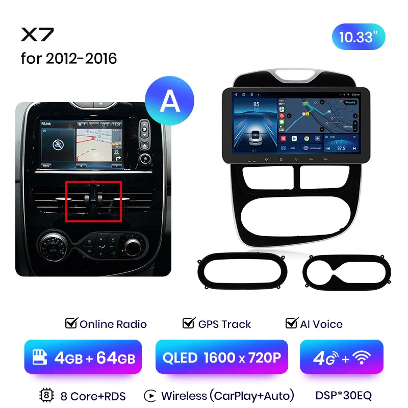 Junsun X7 MAX 13.1“ 2K AI Voice Wireless CarPlay Android Auto Car Radio For Renault Clio 4 ZOE 2012-2019 Multimedia autoradio