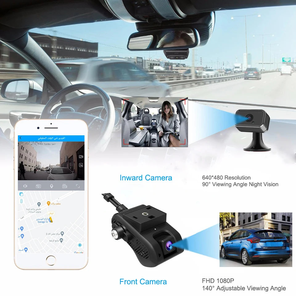 JIMIMAX 4G Dash Cam Front and Rear JC400-A WIFI Hotspot DVR Camera Live Stream GPS Tracking Vehicle APP Dual Auto Video Recorder