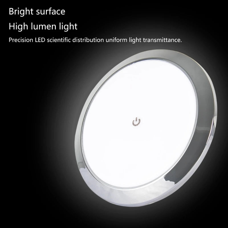 12/24V RV Marine Boat Ceiling Roof Light Universal LED Ceiling Downlight Touch Switch Round Dome Lamp for Camper Yacht Caravan