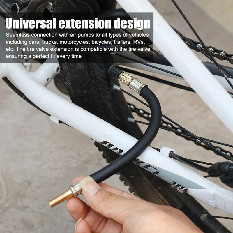 10/15/21cm Flexible Rubber Tyre Valve Inflatable Rubber Hose Twin Wheel Lorry Van Bus Valve Stems Extensions Tube Adapter