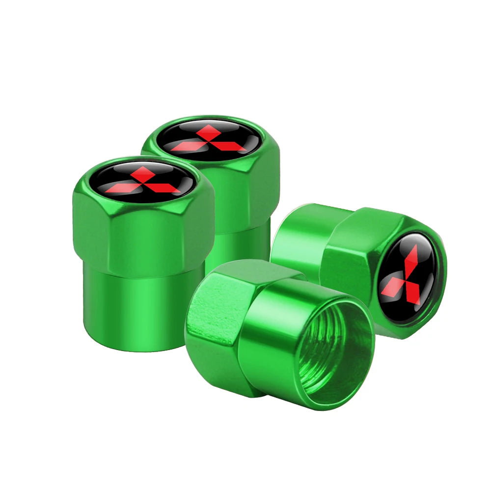 Car Styling 3D metal 4PCS Wheel Tire Valve Stem Caps Cover Accessories for MITSUBISHI Ralliart Competition Outlander ASX AIRTREK