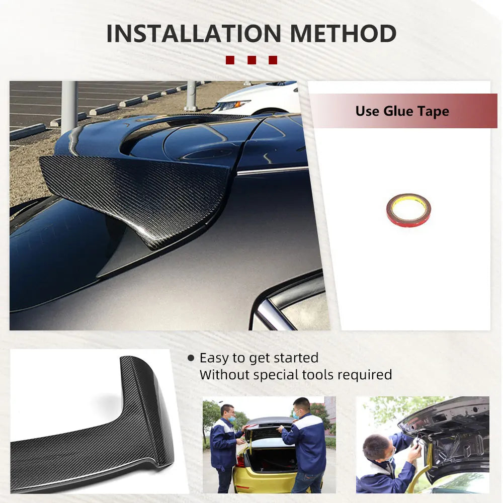 Carbon Fiber Car Rear Spoiler Roof Window Wing for Mazda 3 Axela Sport Hatchback 4-Door 2014-2017 FRP Rear Roof Spoiler Wing Lip