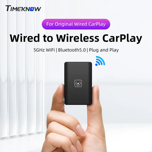 TIMEKNOW New Wireless CarPlay Android Auto Wireless Adatper Smart Mini Box Plug and Play BT WiFi Fast Connect