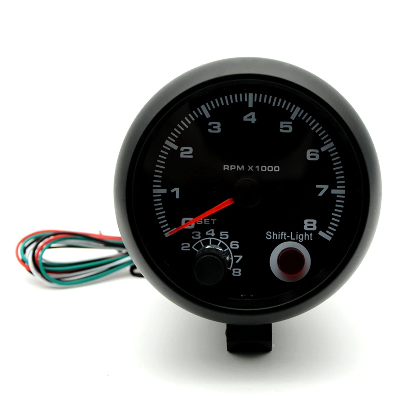 3.75inch Car Universal Black Tachometer Gauge Blue Interior light 0-8000 RPM For 8 7 6 5 4 3 2 1Cylinder Gasoline Vehicles