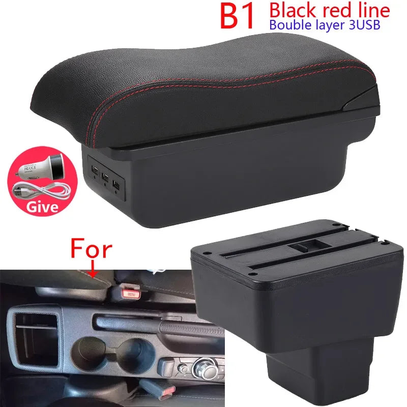 For MAZDA CX-3 Armrest For Mazda 2 Skyactiv Version cx3 Car Armrest Box Storage Box Curved Surface leather Simple installation