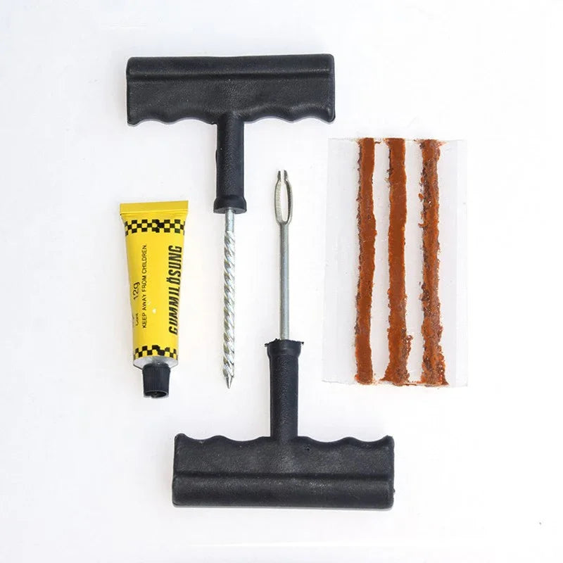 Car Bike Truck Motorcycle Tire Repair Kit Studding Tool Set Tubeless Tyre Puncture Plug Patch Strip Glue Garage Tool Accessories