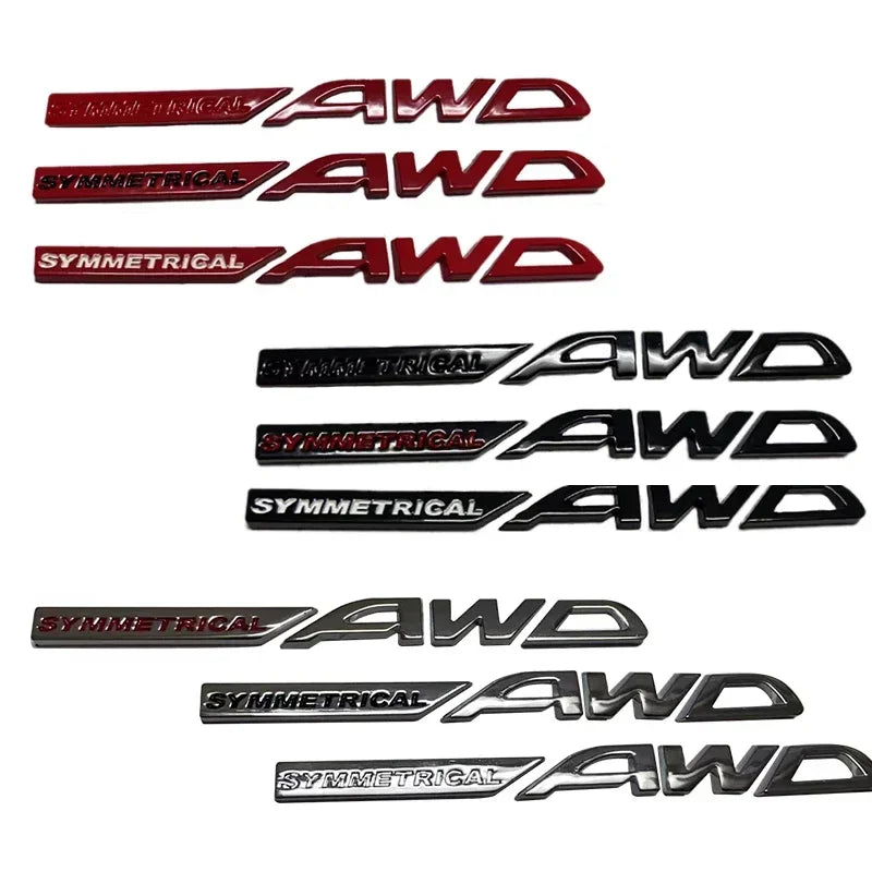 Car Rear Trunk Metal Emblem Stickers Auto Body Badge for Subaru BRZ SYMMETRICAL AWD Logo Tribeca XV STI Forester Impreza