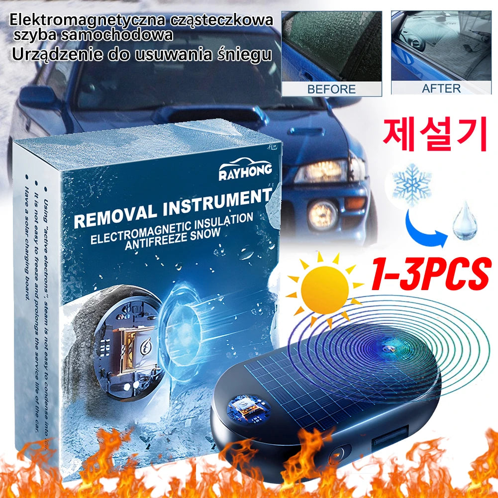 Solar Antifreeze Electromagnetic Molecular Windshield Car Snow Removal Instrument Window Glass Defogging & Defrosting & Deicing
