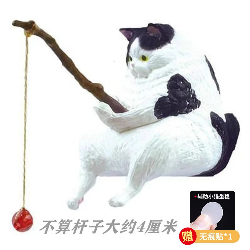 Fishing cat Car Interior Decoration Cute Resin With Pipe Glasses Auto Rearview Mirror Pendant Air outlet For Car Accessories