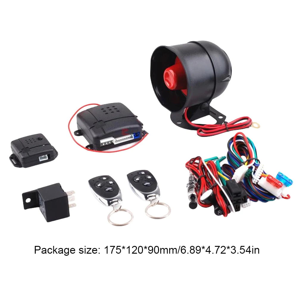 Universal Car Auto Burglar Alarm Protection with Siren and Wiring Harness Vehicle Security System Programmable Anti-Theft System