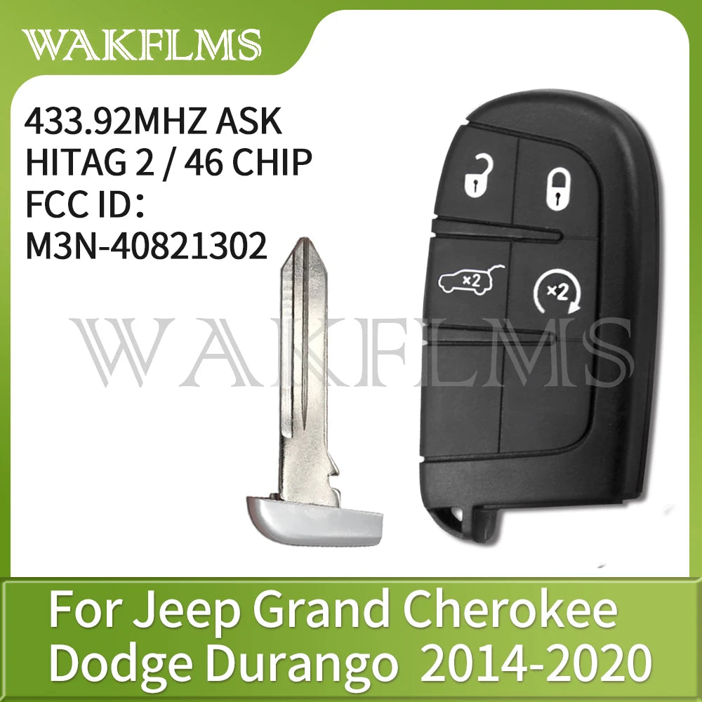 Smart Remote Car Key Fob 433MHz ID46 Chip 2014 2015 2016 2017 2018 2019 2020 For Jeep Grand Cherokee M3N-40821302