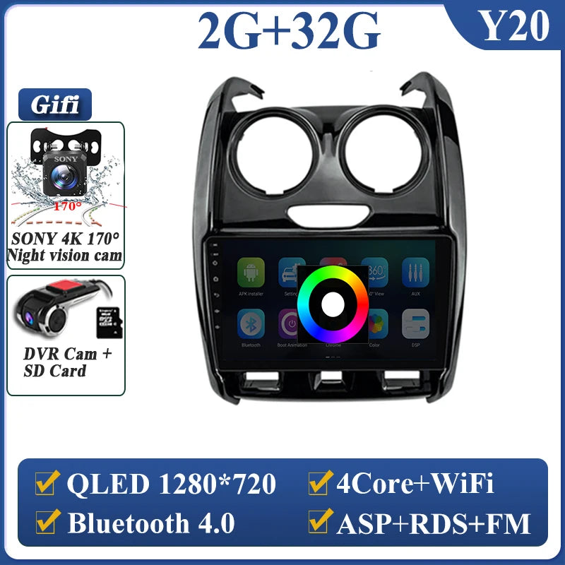 Android Auto For Renault Duster D 2015 2016 2017 2018 2019 2020 Lada Largus 2021 Car Radio Multimedia Player Stereo Navigation